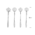 CJ 4 COLHERES ACO INOX P/CHA FLORES PRATEADA