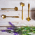 CJ 4 COLHERES ACO INOX PCHA FLORES DOURADA na internet