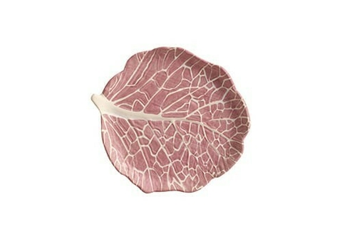 PRATO SOBREMESA 20cm FOLHA ROSA MATTE - comprar online
