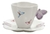 Xícara Chá Porcelana c/Pires Borboletas Branco 200ml - comprar online