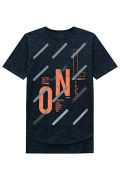 Camiseta menino long em malha molinê (ON)