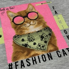 Blusa infantil Gatinho com Glitter - Zig Zag Kids