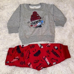 Conjunto casaco e calça de moletom com felpo Elian - Zig Zag Kids
