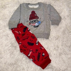 Conjunto casaco e calça de moletom com felpo Elian