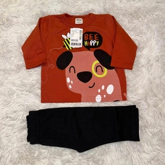 Conjunto casaco e calça de moletom com felpo Elian - Zig Zag Kids