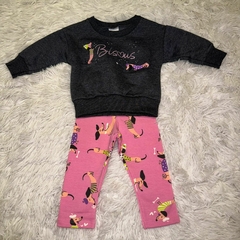 Imagem do Conjunto casaco moleton e legging flanelada Elian