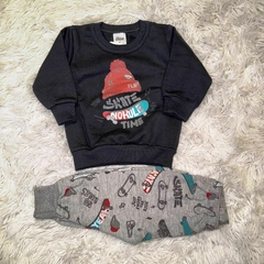 Conjunto casaco e calça de moletom com felpo Elian na internet