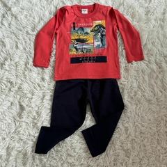 Conjunto blusa manga longa e calça de moletom com felpo Elian