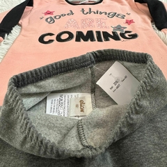 Conjunto calça legging e moletom com felpo - Good things are coming
