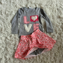 Conjunto de blusa e short-saia menina - Elian