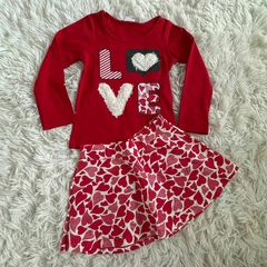 Conjunto de blusa e short-saia menina - Elian - loja online