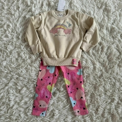 Calça legging e casaco de moletom arco-íris - Elian na internet