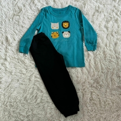 Conjunto blusa manga longa e calça de moletom sem felpo Malwee Kids
