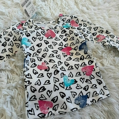 Blusa manga longa com estampa rotativa coração