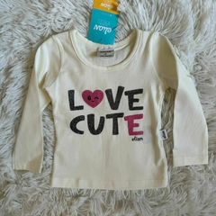 Blusa manga longa com estampa frontal e aplicação de glitter - comprar online