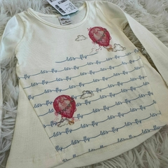 Blusa manga longa com estampa frontal - balão com glitter na internet