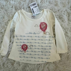 Blusa manga longa com estampa frontal - balão com glitter