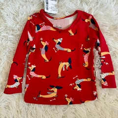 Blusa manga longa com estampa cachorrinhos - comprar online