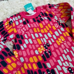 Vestido manga longa Elian com estampa rotativa em moletom. na internet