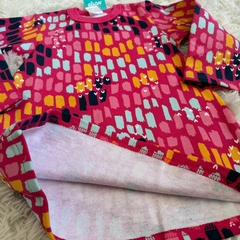 Vestido manga longa Elian com estampa rotativa em moletom. - comprar online