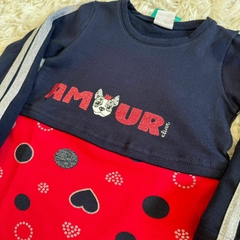 Vestido manga longa em moletom flanelado - loja online