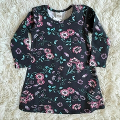 Vestido manga longa com estampa floral