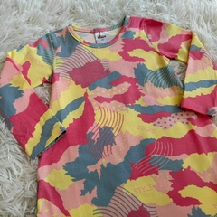 Vestido manga longa com estampa rotativa - comprar online