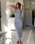 Vestido Cinza Cavado Decote Costas - loja online