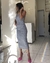 Vestido Cinza Cavado Decote Costas - Pérola Deusa: Loja de Roupas - Roupas, Look Trabalho, Moda Online