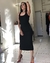 Vestido Preto Midi Fenda e Decote - loja online