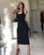 Vestido Preto Midi Fenda e Decote - comprar online