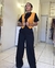 Calça Pantalona Alfaiataria Cinto Preta