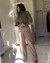 Blusa Manga Longa Canelada Verde