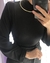 Blusa Manga Longa Canelada Preta na internet