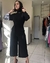 Conjunto Preto calça Pantacourt faixa e blusa manga longa - comprar online