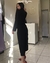 Conjunto Preto calça Pantacourt faixa e blusa manga longa - loja online