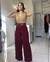 Calça Pantalona Alfaiataria Cinto Marsala na internet