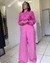 Imagem do Calça Pantalona Elegance Linho Rosa