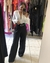 Calça Pantalona Alfaiataria Cinto Preta - loja online