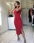 Vestido Midi Vermelho Cavado Fenda - Pérola Deusa: Loja de Roupas - Roupas, Look Trabalho, Moda Online