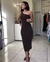 Imagem do Vestido Midi Marrom Nula Manga Cavado