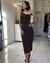 Vestido Midi Marrom Nula Manga Cavado - comprar online