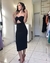 Vestido Midi Preto Tomara que Caia