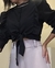 Camisa Cropped Babados Preta - loja online