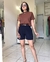 Camiseta Cropped Marrom - comprar online