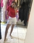 Cropped Alongado Linho Rustico Vermelho - loja online