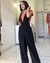 Jardineira Glamour Linho Preta
