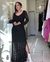 Imagem do Vestido Longo Preto Tricô Manga Longa