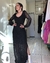 Vestido Longo Preto Tricô Manga Longa - comprar online