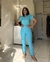 Conjunto Azul calça alfaiataria e camiseta